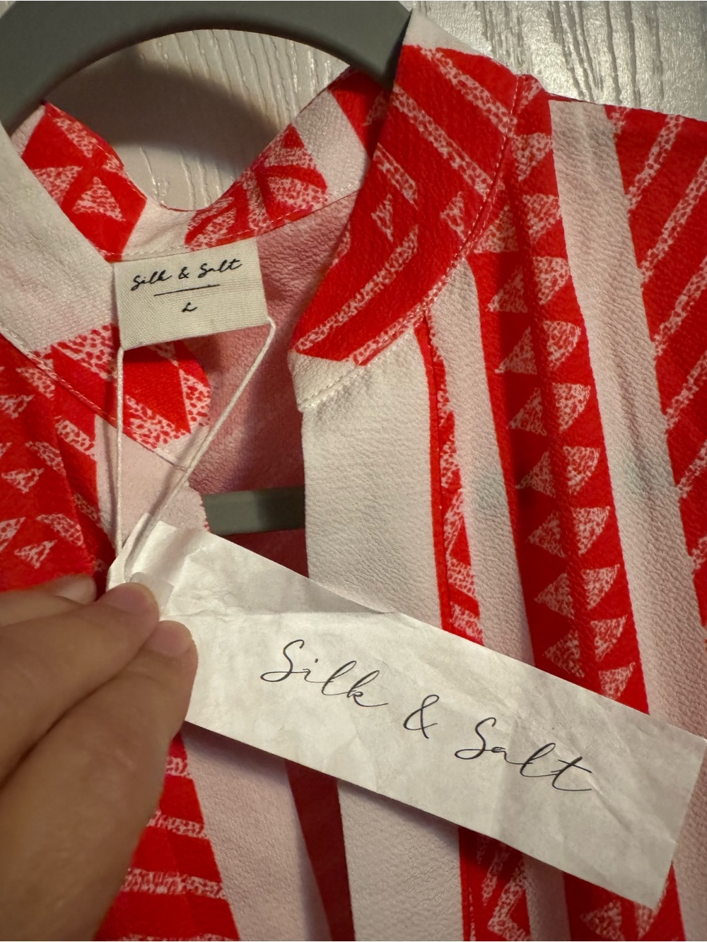 Red & White Patterned Maxi Dress - Lightweight Tiered Design - Picture 2 of 7